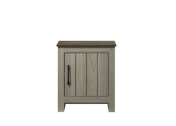 Nyla 16"W Gray Oak End Table, Side Table, Nightstand with Cabinet Door - Image 4
