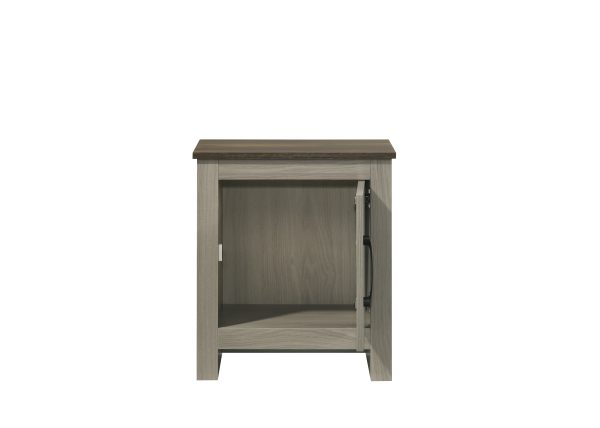 Nyla 16"W Gray Oak End Table, Side Table, Nightstand with Cabinet Door - Image 3