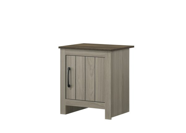 Nyla 16"W Gray Oak End Table, Side Table, Nightstand with Cabinet Door - Image 5