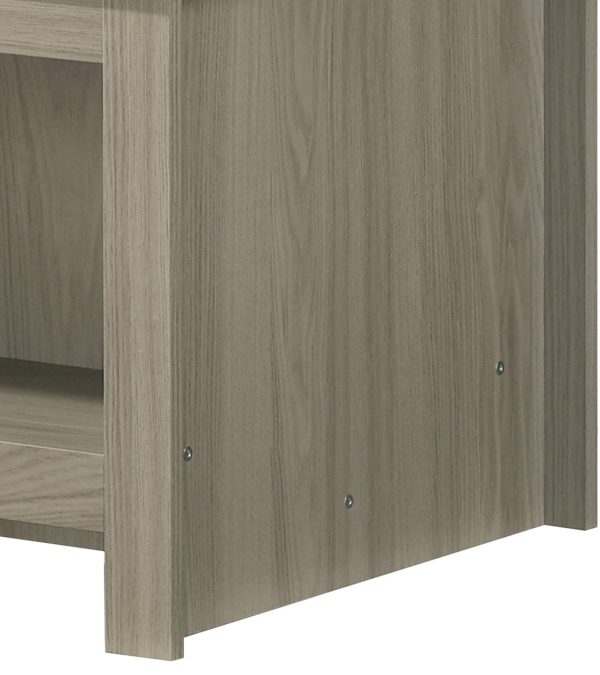 Nyla 43"W Gray Oak Coffee Table with Open Shelves Front and Back - Image 3