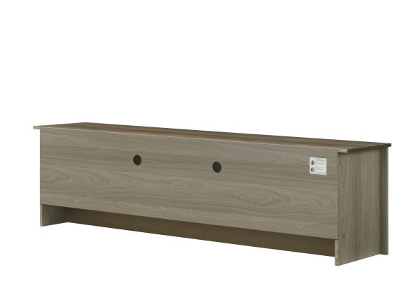 Nyla 68.5"W Gray Oak TV Stand with Shelves and Cabinet Doors - Image 2