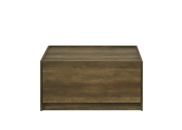 Travon 31.5"W Oak Finish Square Coffee Table with 2 Drawers - Image 3