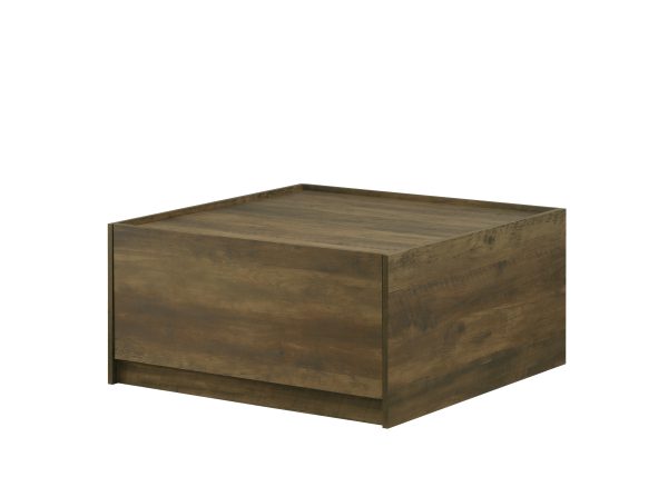 Travon 31.5"W Oak Finish Square Coffee Table with 2 Drawers - Image 5