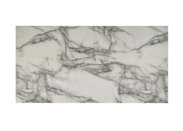 Matilda 47"W White Coffee Table with White Faux Marble Top - Image 2