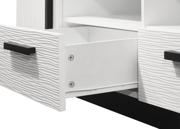 Matilda 70.5"W White Finish TV Stand with Drawers - Image 3
