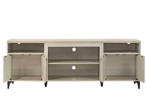 Evander 70"W Oak Finish 4-Door TV Stand - Image 4