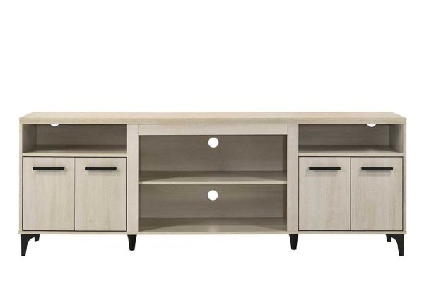 Evander 70"W Oak Finish 4-Door TV Stand - Image 5