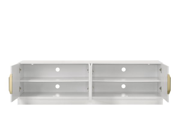 Palmer 70"W White 4-Door TV Stand - Image 3