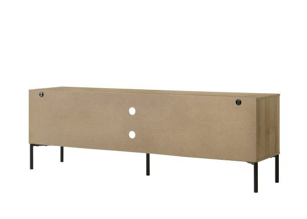 Burke 70"W White and Oak 2-Door TV Stand - Image 2