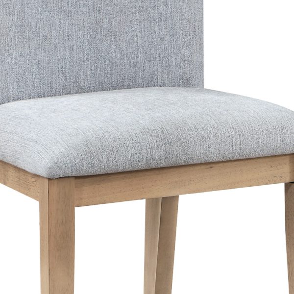 Caspian Set of 2 Gray Linen and Oak Finish 19"W Dining Chair - Image 6
