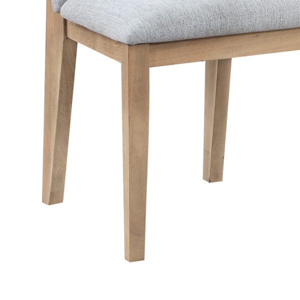Caspian Set of 2 Gray Linen and Oak Finish 19"W Dining Chair - Image 5