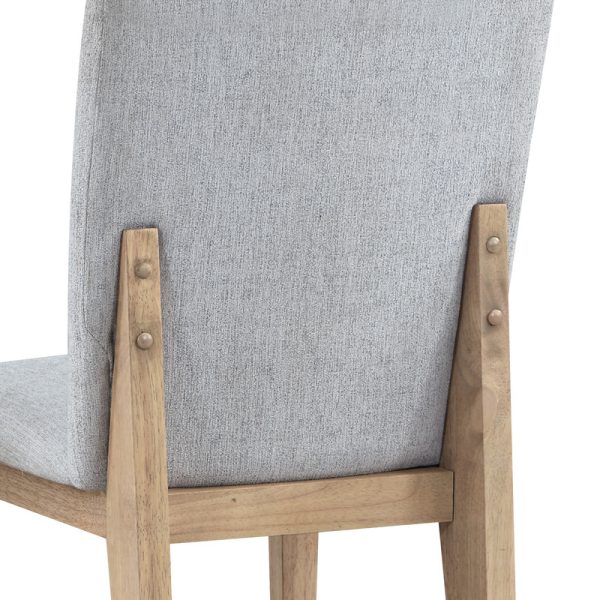 Caspian Set of 2 Gray Linen and Oak Finish 19"W Dining Chair - Image 4