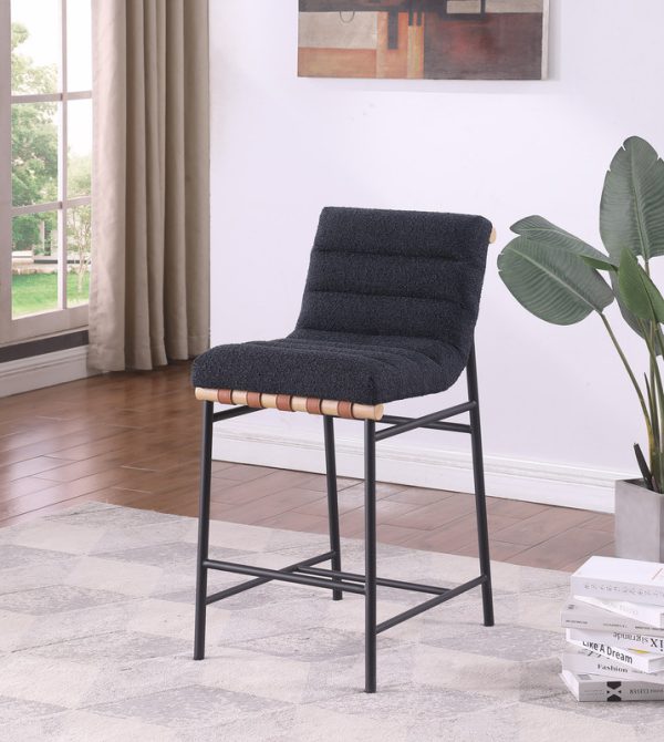 Lahni 17.75"W Dark Gray Boucle Fabric Counter Height Chair - Image 10