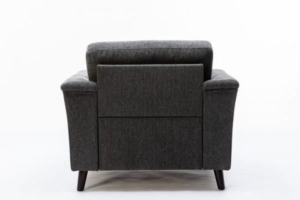 Stanton 36.5"W Dark Gray Linen Chair with Tufted Arms - Image 6