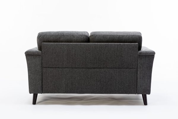 Stanton 61"W Dark Gray Linen Loveseat with Tufted Arms - Image 6