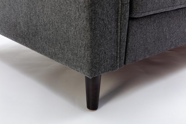 Stanton 61"W Dark Gray Linen Loveseat with Tufted Arms - Image 4