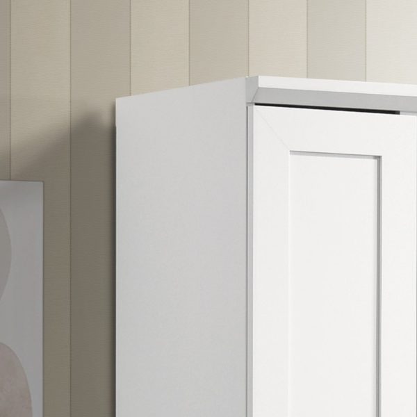 Evelyn 23"W White Sleek Storage Cabinet with Framed Panel Design - Image 3