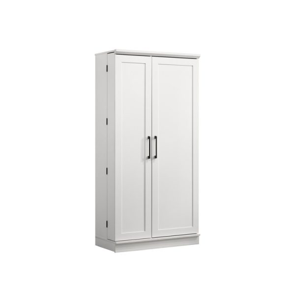 Lincoln 35"W White Storage Cabinet with Swing-Out Storage Door - Image 2