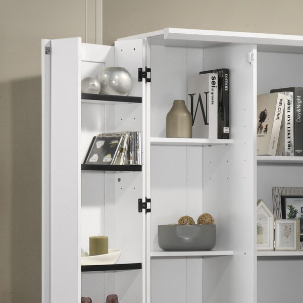Lincoln 35"W White Storage Cabinet with Swing-Out Storage Door - Image 5