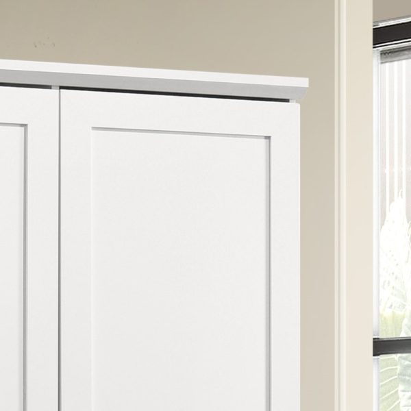 Lincoln 35"W White Storage Cabinet with Swing-Out Storage Door - Image 3