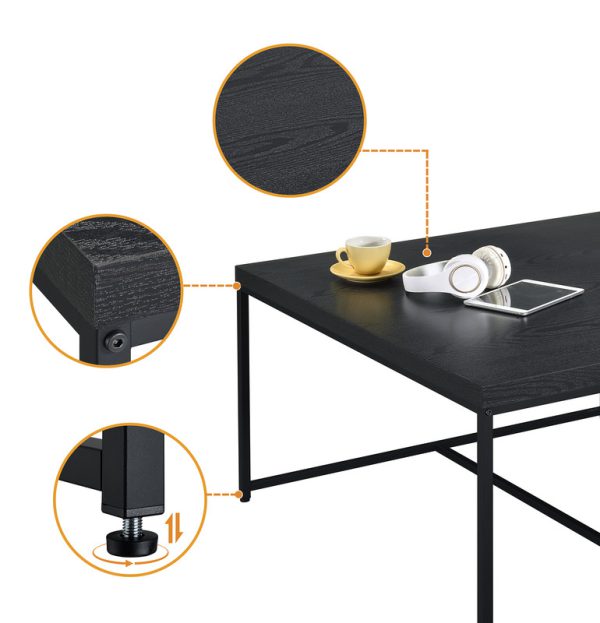 Caitlin 35"W Black Wood Grain 5 Piece Coffee Table Set - Image 3