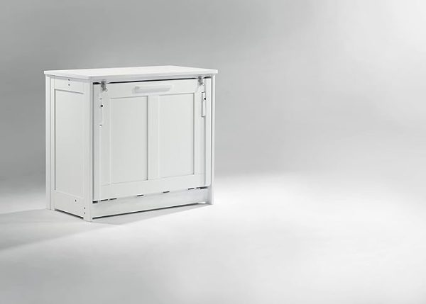 Night & Day Furniture Twin Orion Murphy Cabinet with Mattress (White)