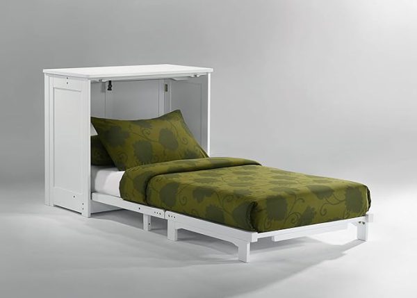 Night & Day Furniture Twin Orion Murphy Cabinet with Mattress (White) - Image 2