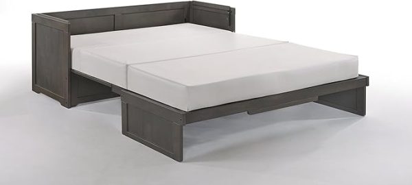 Night & Day Furniture MUR-CUB-QEN-STW-COM Murphy Cube Cabinet Bed, Queen, Stonewash - Image 3