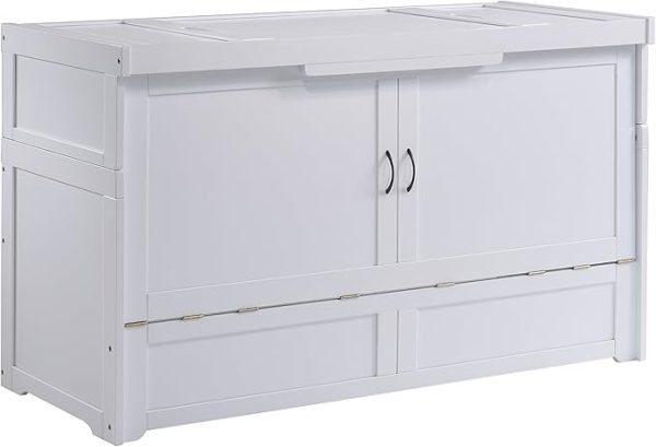 Night & Day Furniture MUR-CUB-QEN-WH-COM Murphy Cube Cabinet Bed, Queen, White - Image 3