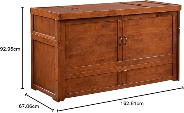 Night & Day Furniture MUR-CUB-QEN-CH-COM Murphy Cube Cabinet Bed, Queen, Cherry - Image 8