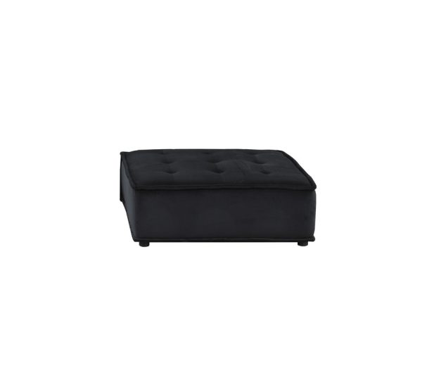 Anna 40"W Black Velvet Armless Lounge Chair - Image 2