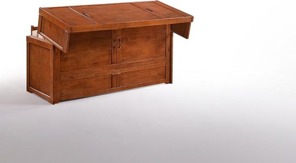 Night & Day Furniture MUR-CUB-QEN-CH-COM Murphy Cube Cabinet Bed, Queen, Cherry - Image 6