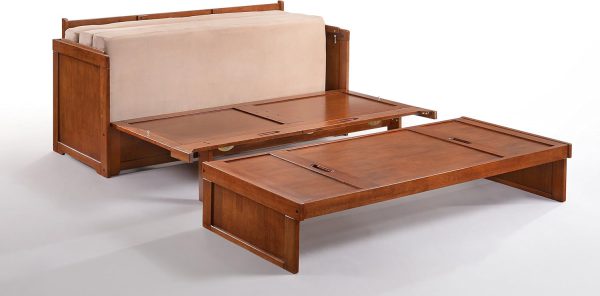 Night & Day Furniture MUR-CUB-QEN-CH-COM Murphy Cube Cabinet Bed, Queen, Cherry - Image 4