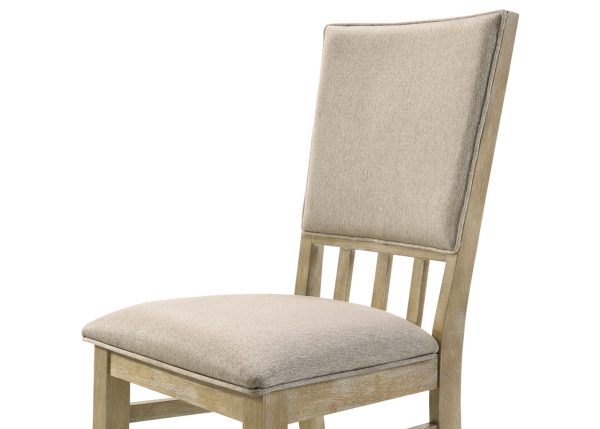 Brutus Set of 2 Reclaimed Wheat 19"W Contemporary Fabric Dining Chair - Image 5