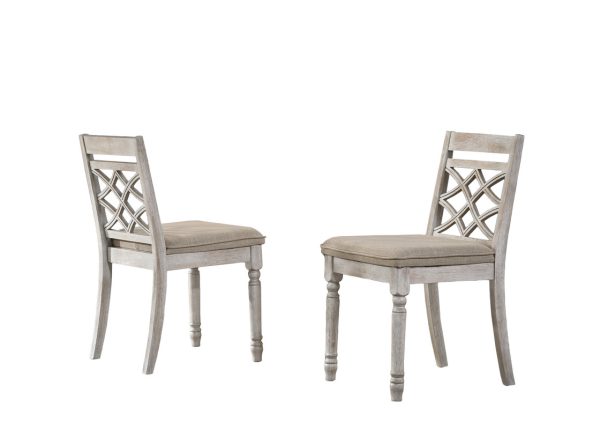 Havanna Set of 2 Off White 19"W Contemporary Fabric Chair with Cushion - Image 6