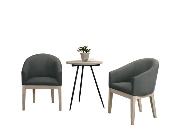 Neroli Gray Fabric Accent Chairs and Side Table Living Room Set - Image 6