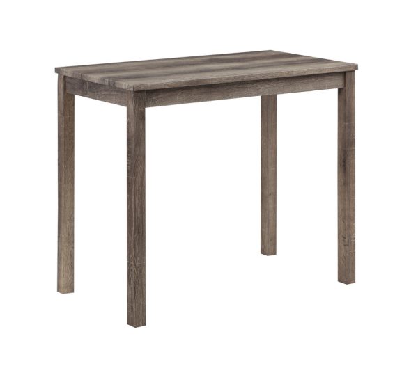 Lux Brown 3 Piece Counter Height 36"W Pub Table Set with Tufted Creamy White Linen Stools - Image 3