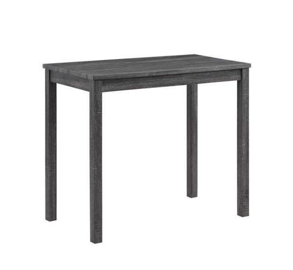 Lux Gray 3 Piece Counter Height 36"W Pub Table Set with Tufted Gray Linen Stools - Image 3