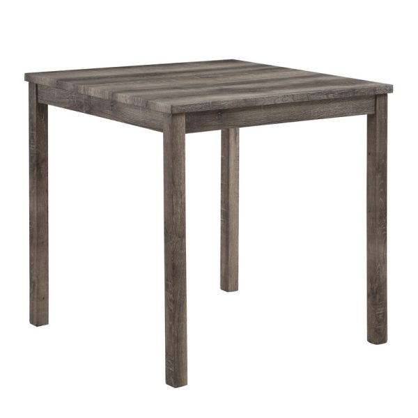 Lucian Brown 5 Piece Counter Height 36"W Pub Table Set with Tufted Creamy White Linen Stools - Image 2
