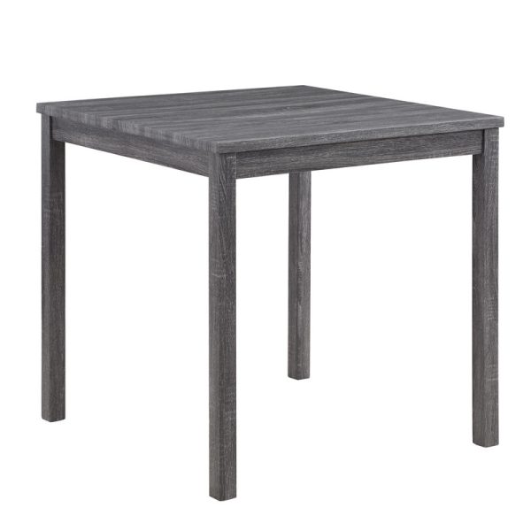 Lucian Gray 5 Piece Counter Height 36"W Pub Table Set with Tufted Gray Linen Stools - Image 2