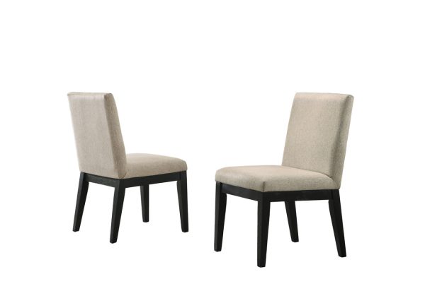 Jasper Set of 2 Beige Contemporary Fabric 19"W Dining Chair - Image 3