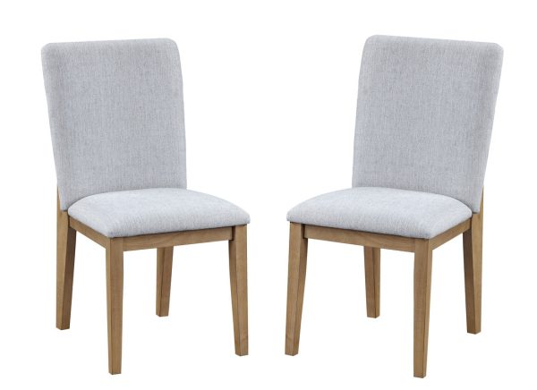 Delphine Set of 2 Gray Linen Fabric 19"W Dining Chair