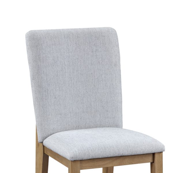 Delphine Set of 2 Gray Linen Fabric 19"W Dining Chair - Image 3