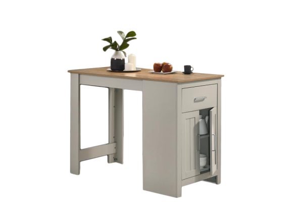 Alonzo 47"W Light Gray Small Space Counter Height Dining Table with Cabinet and Drawer Storage - Image 2