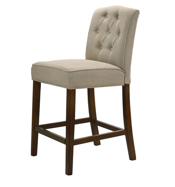 Darby 19"W Tan Fabric Counter Height Chair - Image 2
