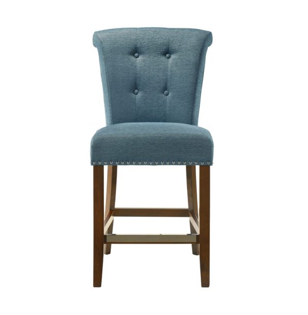 Auggie 20.5"W Blue Fabric Counter Height Chair with Nailhead Trim - Image 5