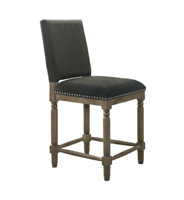 Everton 19.5"W Gray Fabric Counter Height Chair with Nailhead Trim - Image 2