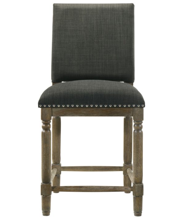 Everton 19.5"W Gray Fabric Counter Height Chair with Nailhead Trim - Image 3