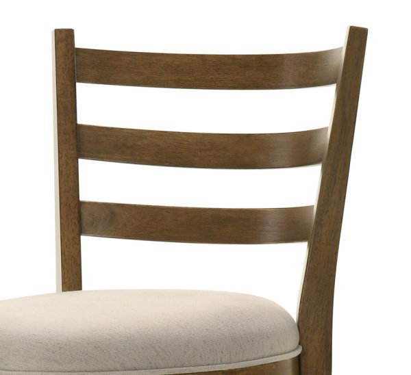 Joplin 20.5"W Walnut Ladder Back Counter Height Swivel Chair with Upholstered Seat - Image 3