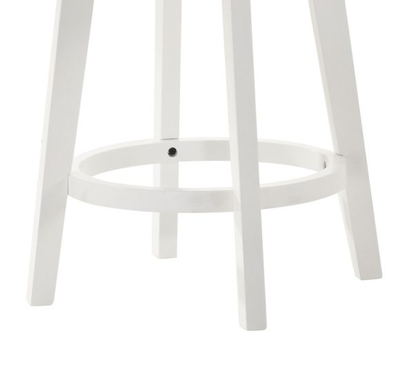 Joplin 20.5"W White Ladder Back Counter Height Swivel Chair with Upholstered Seat - Image 5